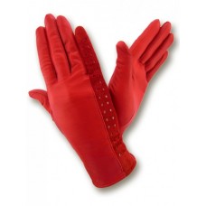 Женские перчатки комбинированные GlovesUA мод.053 красные