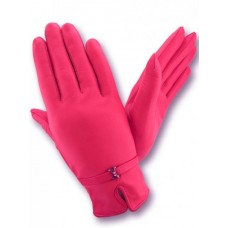 Жіночі шкіряні рукавички GlovesUA мод.057 малинові