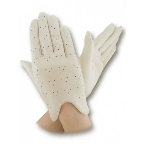 Жіночі шкіряні рукавички GlovesUA мод.060 білі