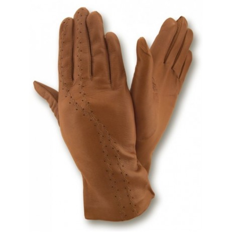 Жіночі шкіряні рукавички GlovesUA мод.065 цегляні - Кольорові Жіночі шкіряні рукавички GlovesUA мод.065 цегляні