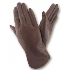 Женские перчатки кожаные GlovesUA мод.083 коричневые