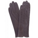 Женские перчатки кожаные GlovesUA мод 248 серые