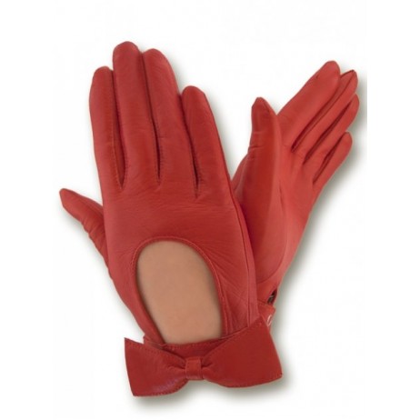 Жіночі шкіряні рукавички GlovesUA мод.253 червоні