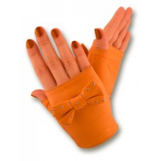 Жіночі рукавички шкіряні мітенки GlovesUA мод.339 оранжеві