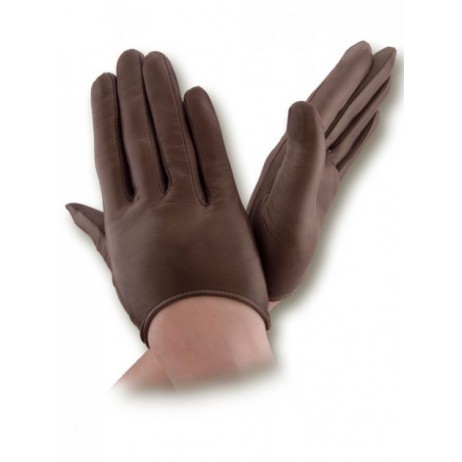 Жіночі шкіряні рукавички GlovesUA мод.377 шоколад