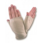 Женские перчатки митенки кожаные мод 380 бежевые - Цветные Женские перчатки митенки кожаные мод 380 бежевые