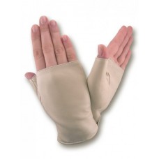 Женские перчатки митенки кожаные GlovesUA мод.380 бежевые