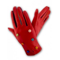 Женские кожаные перчатки GlovesUA мод 354 красные