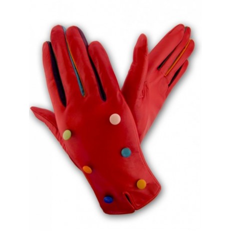 Жіночі шкіряні рукавички GlovesUA мод.354 червоні
