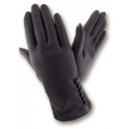 Женские кожаные перчатки GlovesUA мод 363 черные