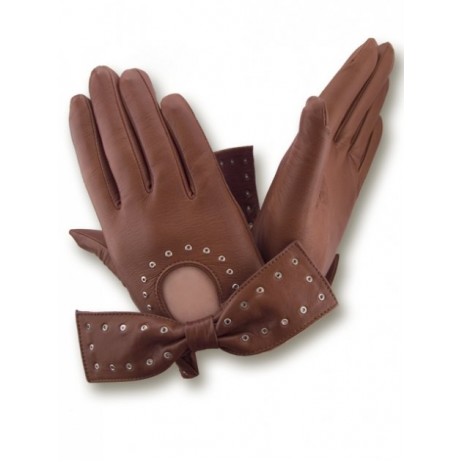 Жіночі шкіряні рукавички GlovesUA мод.379 коньяк - На підкладці Жіночі шкіряні рукавички GlovesUA мод.379 коньяк