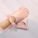 Женские кожаные перчатки GlovesUA мод 396 розовые