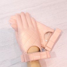 Женские кожаные перчатки GlovesUA мод.396 розовые