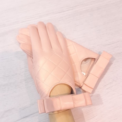 Женские кожаные перчатки GlovesUA мод 396 розовые