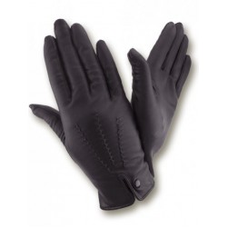 Женские кожаные перчатки GlovesUA мод 427 черные