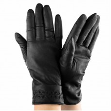 Женские кожаные перчатки GlovesUA мод.003 черные