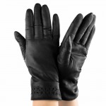 Жіночі шкіряні рукавички GlovesUA мод.003 чорні
