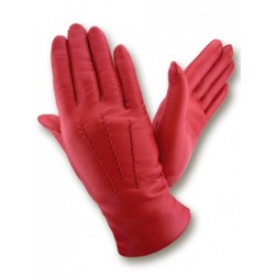 Женские кожаные перчатки GlovesUA мод 036 красные