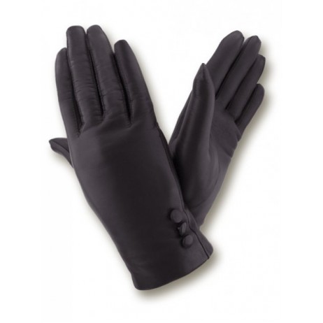 Жіночі шкіряні рукавички GlovesUA мод.037 чорні