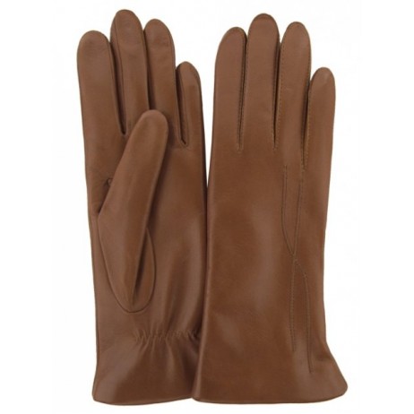 Женские кожаные перчатки GlovesUA мод 097 светлый коньяк