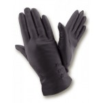 Жіночі шкіряні рукавички GlovesUA мод.100 чорні