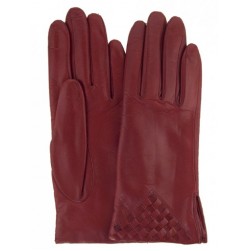 Женские кожаные перчатки GlovesUA мод.117 вишня