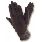 Женские комбинированные перчатки GlovesUA мод 131 темно коричневы