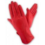 Женские кожаные перчатки GlovesUA мод 154 красные