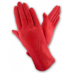 Женские кожаные перчатки GlovesUA мод 154 красные