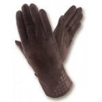 Жіночі рукавички замшеві GlovesUA мод.229 темно коричневі