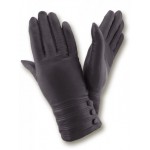 Женские кожаные перчатки GlovesUA мод 255 черные