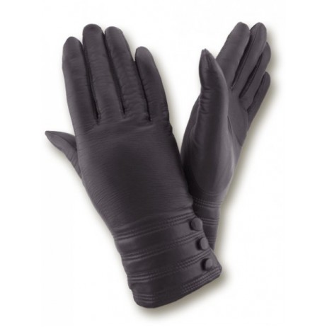 Женские кожаные перчатки GlovesUA мод 255 черные