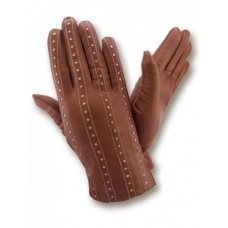 Женские кожаные перчатки GlovesUA мод.290 коньяк