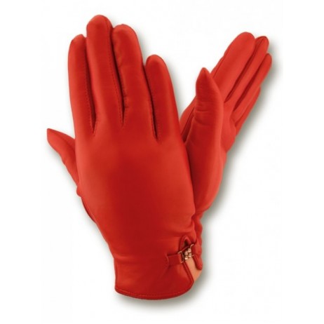 Жіночі шкіряні рукавички GlovesUA мод.304 червоні