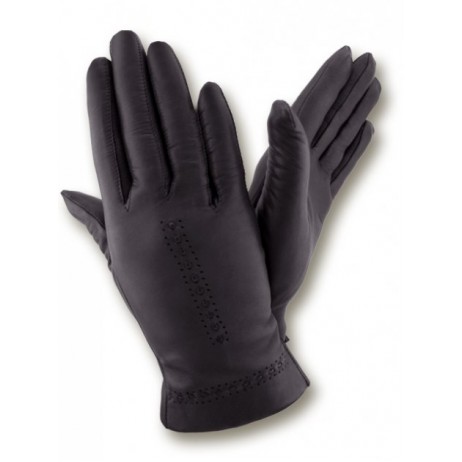 Женские кожаные перчатки GlovesUA мод 321 черные - На пoдкладке Женские кожаные перчатки GlovesUA мод 321 черные