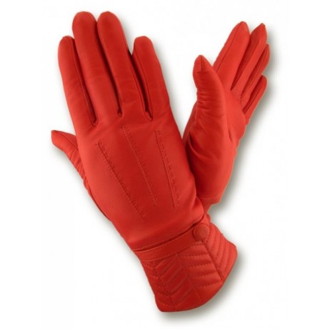 Жіночі шкіряні рукавички GlovesUA мод.344 червоні - На підкладці Жіночі шкіряні рукавички GlovesUA мод.344 червоні