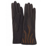 Жіночі шкіряні рукавички GlovesUA мод.368 темно-коричневі