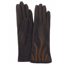 Жіночі шкіряні рукавички GlovesUA мод.368 темно-коричневі