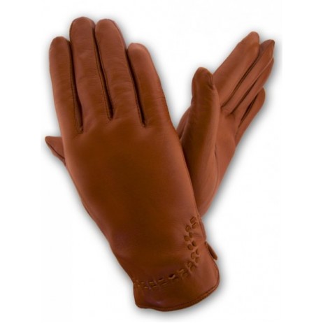 Женские кожаные перчатки GlovesUA мод 369 кирпичные