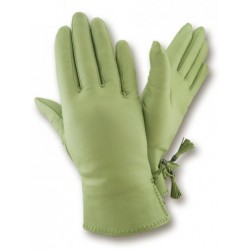 Женские кожаные перчатки GlovesUA мод 439 салатовые