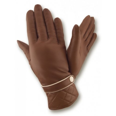 Жіночі шкіряні рукавички GlovesUA мод.445 коньяк