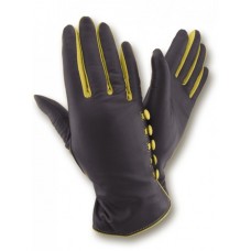 Жіночі шкіряні рукавички GlovesUA мод.447 чорні зі стрілками