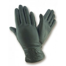 Женские кожаные перчатки GlovesUA мод.454 темно зеленые