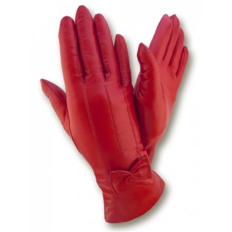 Женские кожаные перчатки GlovesUA мод 506 красные
