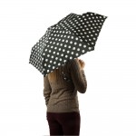 Женский зонт Fulton Miniflat-2 L340 - White Spot (Белый горох)