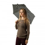 Женский зонт Fulton Miniflat-2 L340 - White Spot (Белый горох)