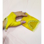 Женские перчатки митенки кожаные GlovesUA мод 342 лимонные