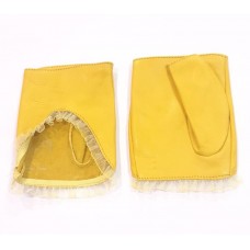 Жіночі рукавички мітенки шкіряні GlovesUA мод.342 лимонні