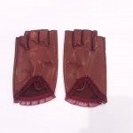 Жіночі рукавички шкіряні мітенки GlovesUA мод.267 бордо