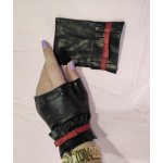 Жіночі рукавички шкіряні мітенки GlovesUA мод.383 чорні